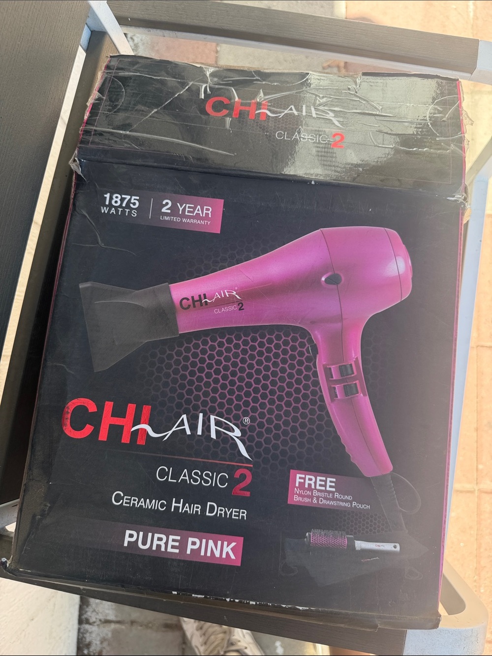 CHI AIR CLASSIC 2 Professional Pink Hair Dryer Cool Tip Adjustable Settings read
